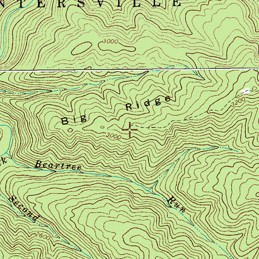 Topographic Map of Big Ridge, WV