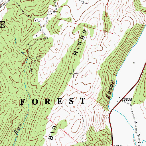 Topographic Map of Big Ridge, WV