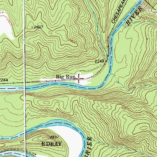 Topographic Map of Big Run, WV