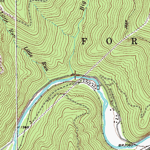 Topographic Map of Big Run, WV