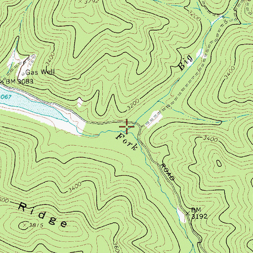 Topographic Map of Big Run, WV