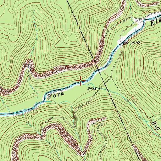 Topographic Map of Big Run, WV