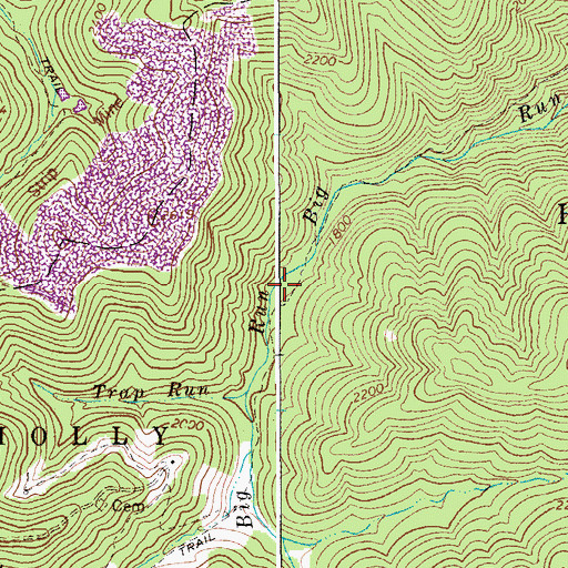 Topographic Map of Big Run, WV
