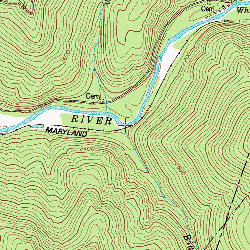 Topographic Map of Big Run, WV