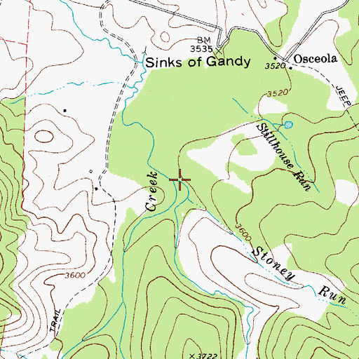 Topographic Map of Big Run, WV