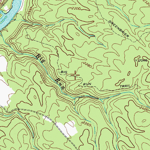 Topographic Map of Big Run Trail, WV