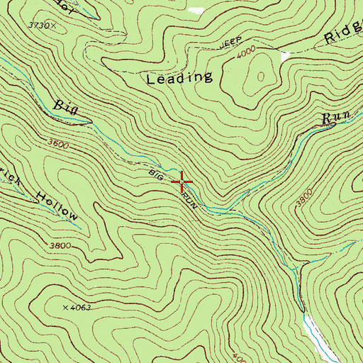 Topographic Map of Big Run Trail, WV
