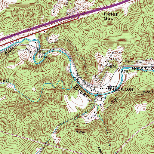 Topographic Map of Big Spring Branch, WV