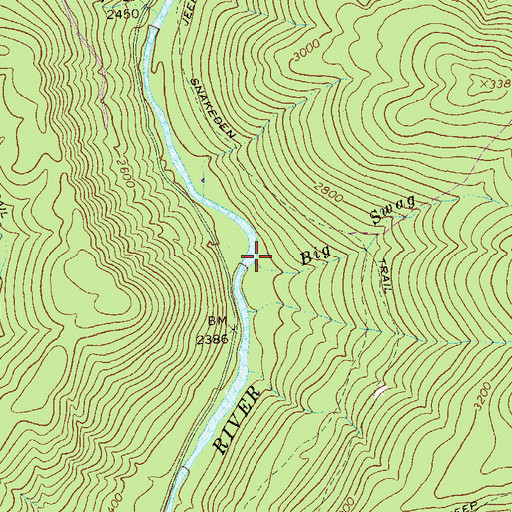 Topographic Map of Big Swag Run, WV