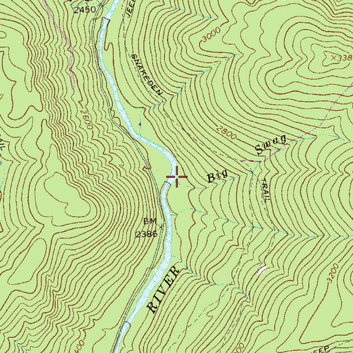 Topographic Map of Big Swag Run, WV