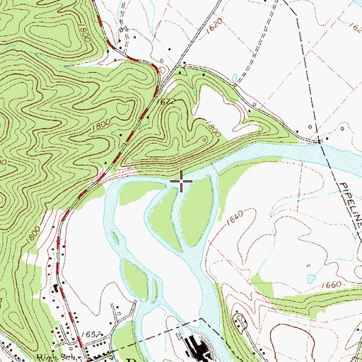 Topographic Map of Black Fork, WV