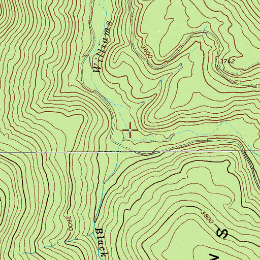 Topographic Map of Black Mountain Run, WV