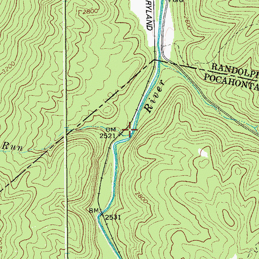 Topographic Map of Blackhole Run, WV