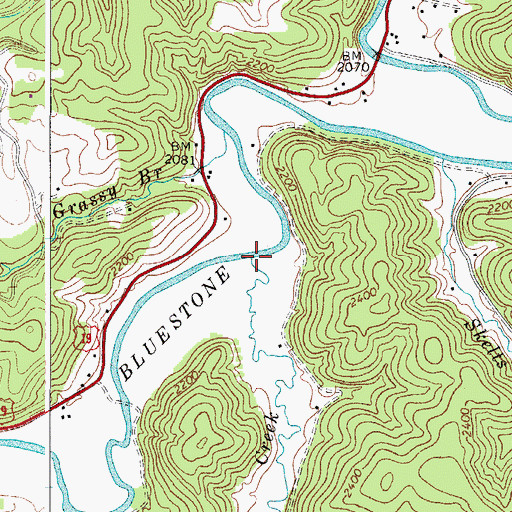 Topographic Map of Blacklick Creek, WV