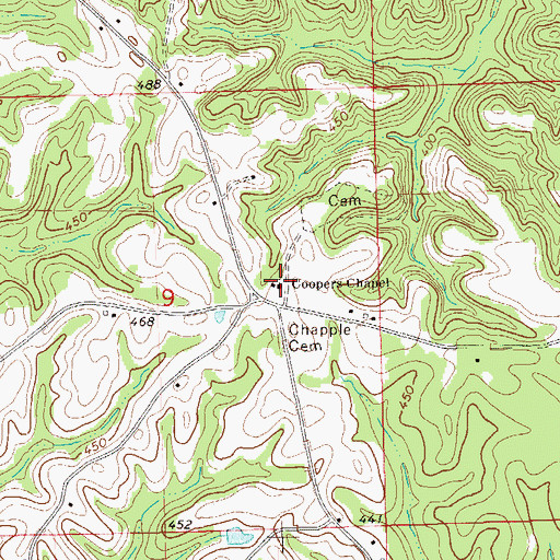 Topographic Map of Coopers Chapel, AL