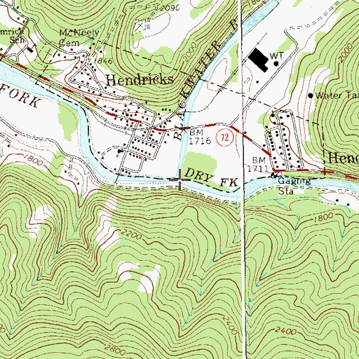 Topographic Map of Blackwater River, WV