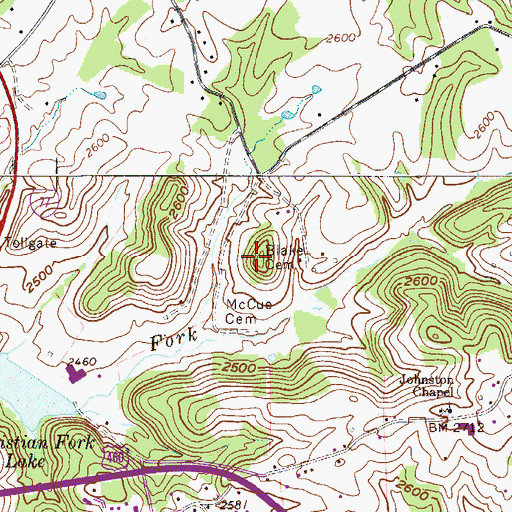 Topographic Map of Blake Cemetery, WV