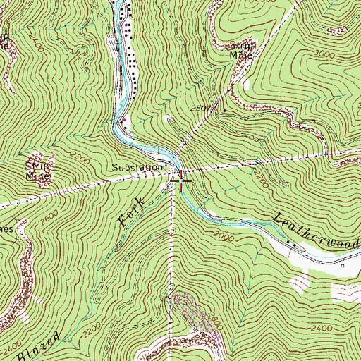 Topographic Map of Blazed Fork, WV