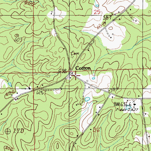 Topographic Map of Cotton, AL