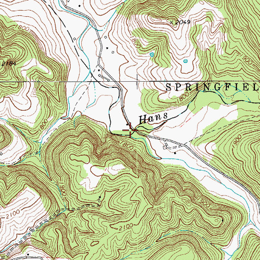 Topographic Map of Blue Lick Creek, WV