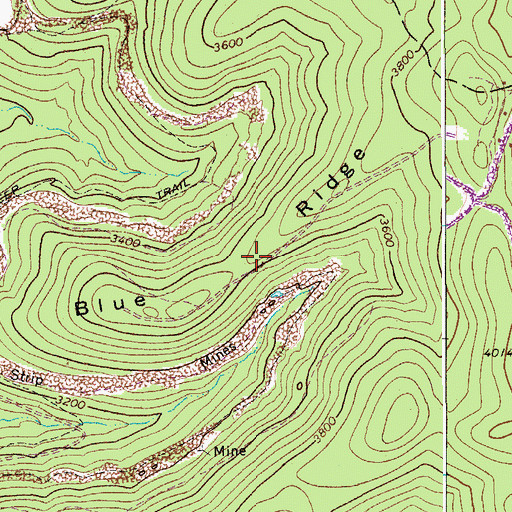 Topographic Map of Blue Ridge, WV