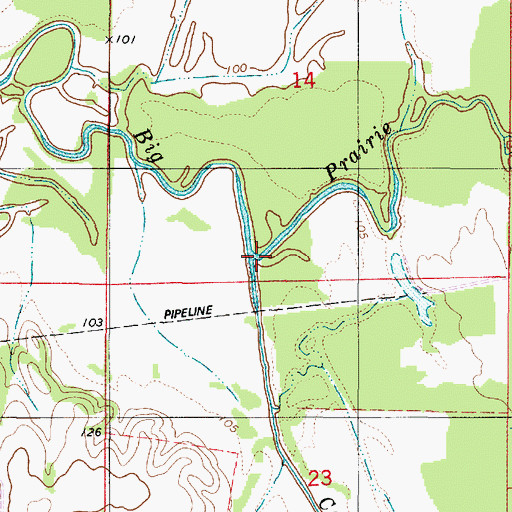 Topographic Map of Cottonwood Creek, AL