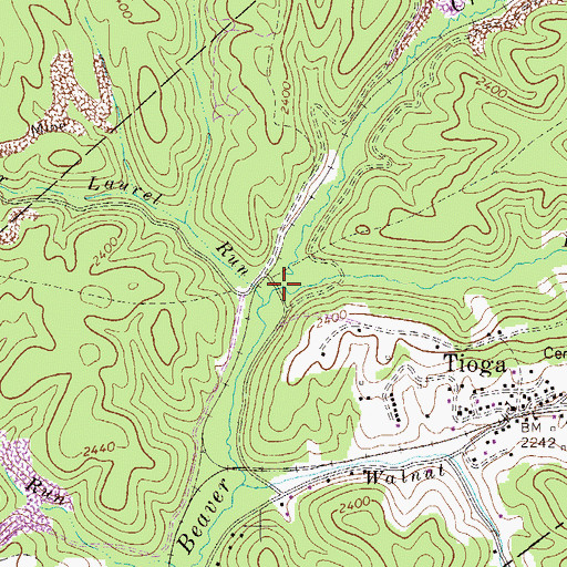 Topographic Map of Board Fork, WV