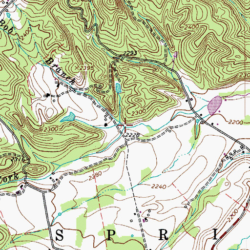 Topographic Map of Bob Branch, WV