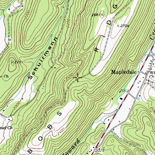 Topographic Map of Bobs Ridge, WV