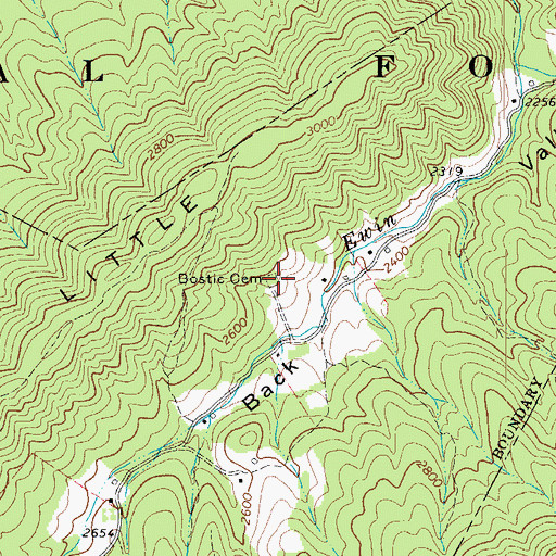 Topographic Map of Bostic Cemetery, WV