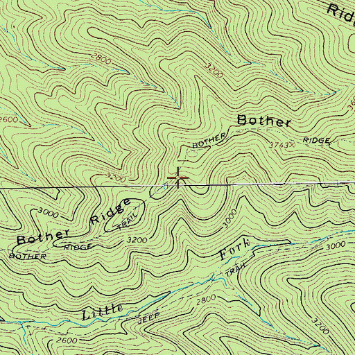 Topographic Map of Bother Ridge Trail, WV