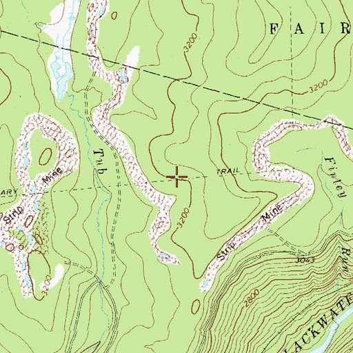 Topographic Map of Boundary Trail, WV