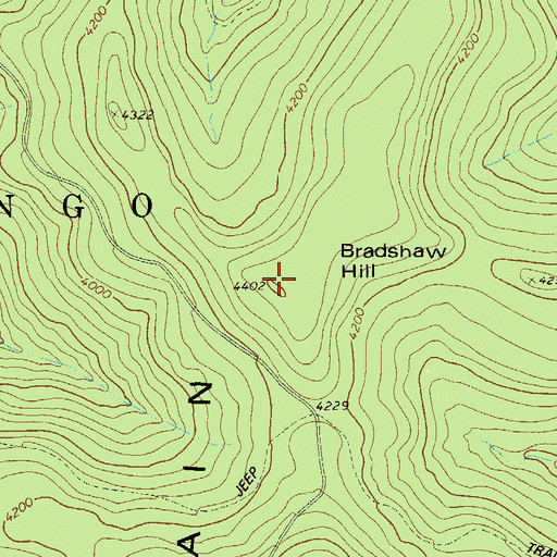 Topographic Map of Bradshaw Hill, WV