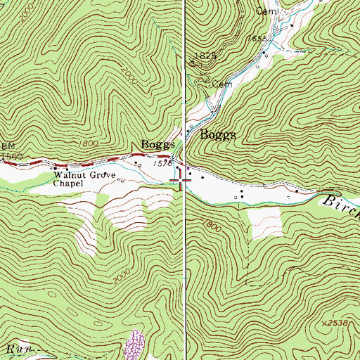 Topographic Map of Bragg Run, WV