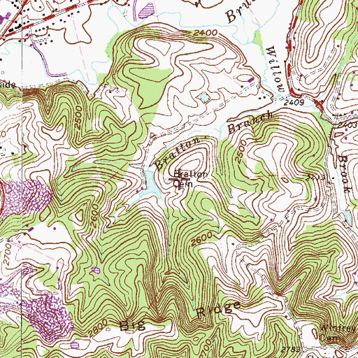 Topographic Map of Bratton Cemetery, WV