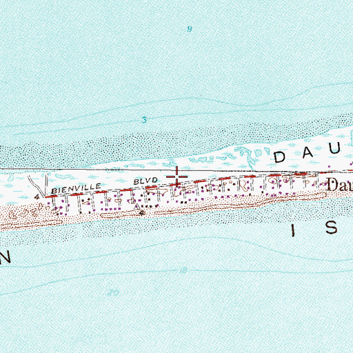 Topographic Map of Dauphin Island, AL