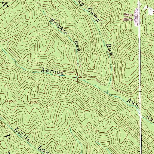 Topographic Map of Brights Run, WV