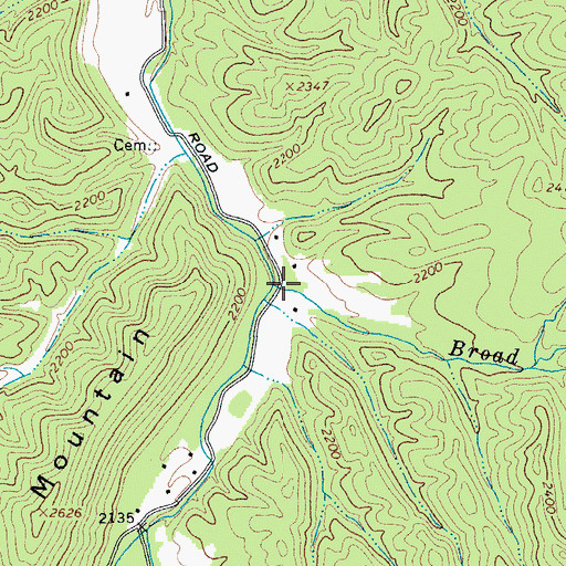 Topographic Map of Broad Run, WV