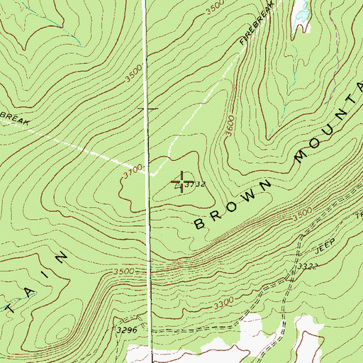 Topographic Map of Brown Mountain, WV