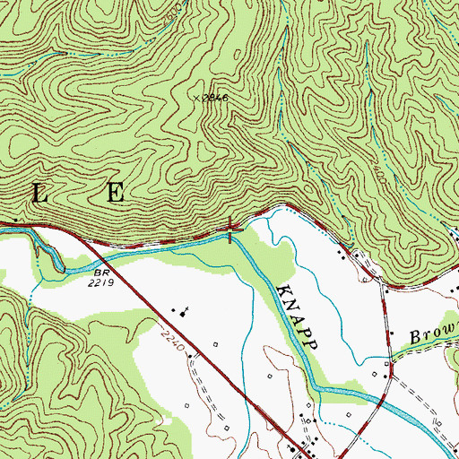 Topographic Map of Browns Creek, WV