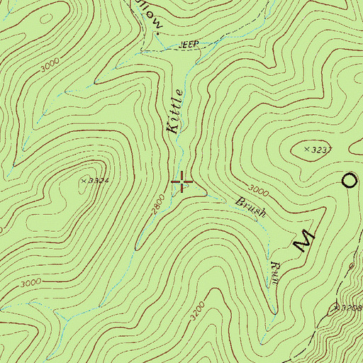 Topographic Map of Brush Run, WV