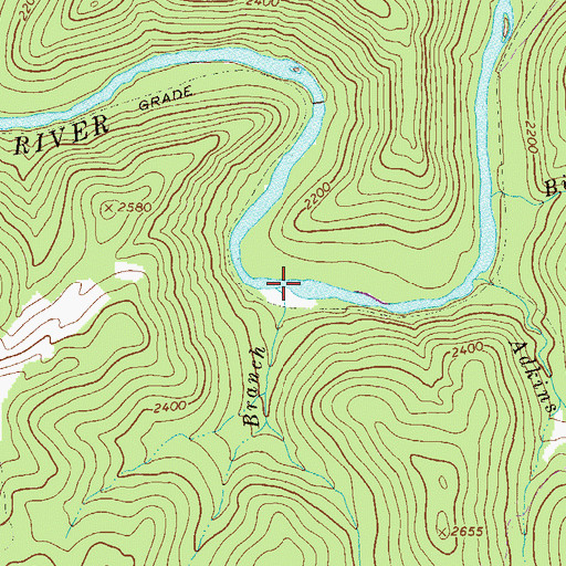 Topographic Map of Buckeye Branch, WV