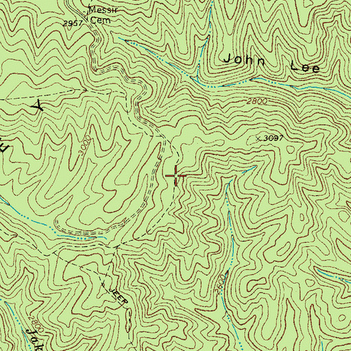 Topographic Map of Buckley Mountain Trail, WV