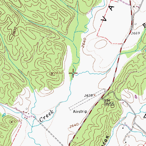 Topographic Map of Buffalo Run, WV