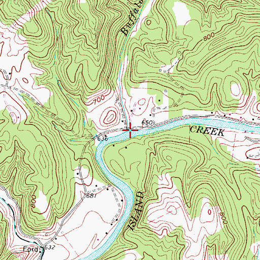 Topographic Map of Buffalo Run, WV