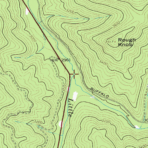 Topographic Map of Buffalo Fork, WV