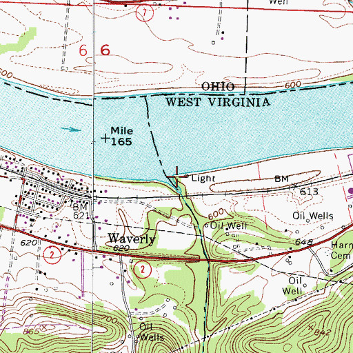 Topographic Map of Bull Creek, WV