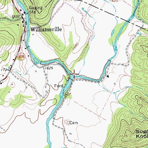 Topographic Map of Bullpasture River, WV