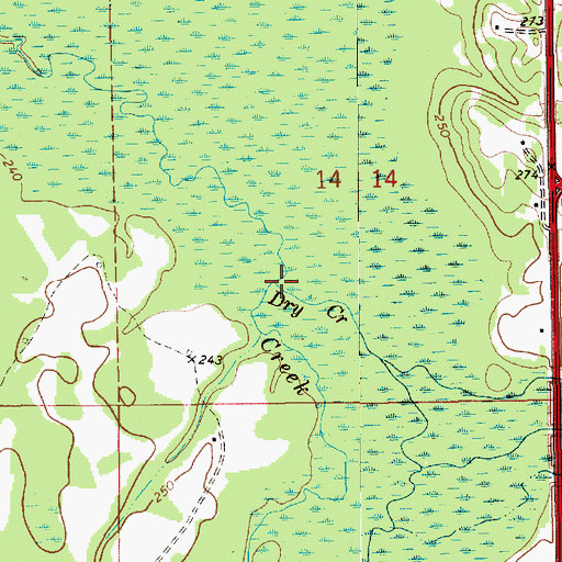 Topographic Map of Dry Creek, AL