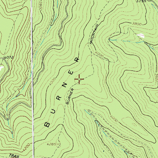 Topographic Map of Burner Mountain Trail, WV